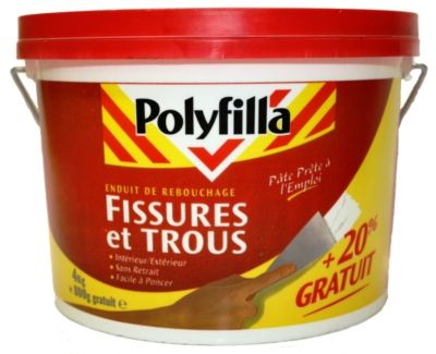 Enduit de rebouchage en pâte 4 kg + 20 % POLYFILLA