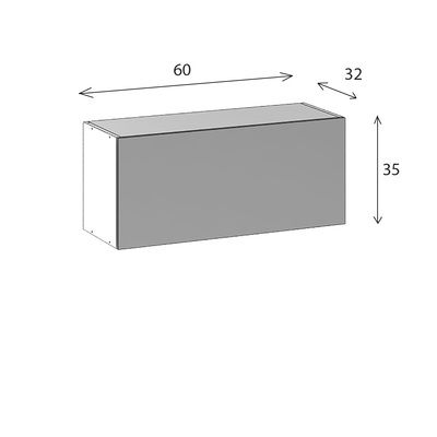 Caisson cuisine haut blanc transversal L 80 x H 35 x P 30 cm OFITRES