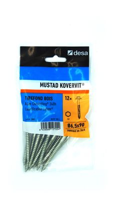 Tirefond Kovervit TH 6.5 x 90 mm par 12 MUSTAD