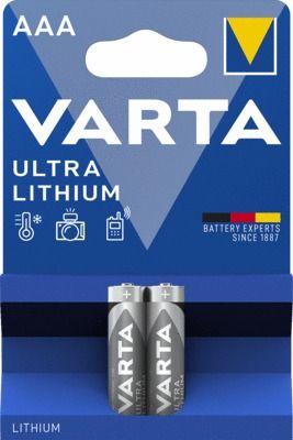 Lot de 2 piles lithium professional AAA - VARTA