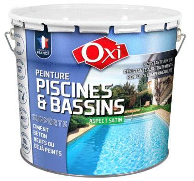 Peinture spéciale piscine et bassin Absolue satin bleu 10 l - OXI