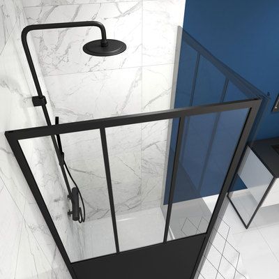 Côté fixe pour porte de douche Fabrik noir 80 x 200 cm AURLANE