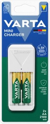 Chargeur 2 piles + 2 piles AA 2100 mah VARTA