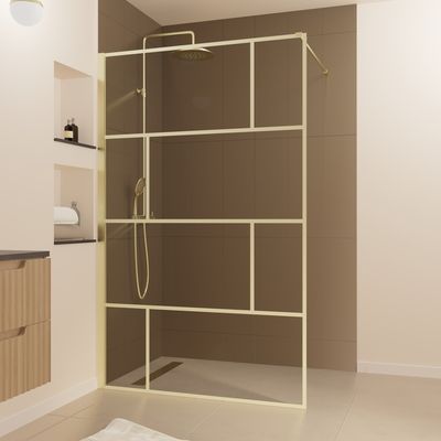 Paroi de douche Bricks Gold 120x195 cm AURLANE