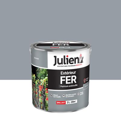 Peinture fer antirouille gris acier brillant 2 l JULIEN