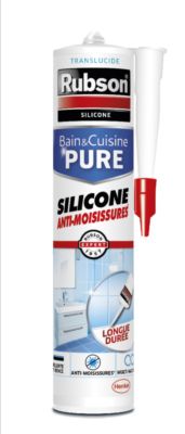 Mastic Silicone Bain & Cuisine Pure anti moisissures transparent 280 ml RUBSON