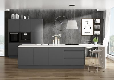 Façades tiroir pour meuble de cuisine Perle anthracite 70 x 80 cm par 2 OFITRES