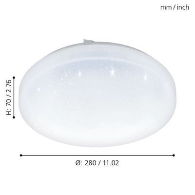 Plafonnier ciel étoilé rond Frania diamètre 28 cm 1350 lumens EGLO