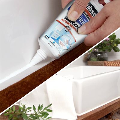 Mastic Silicone bain et cuisine Pure anti-moisissures blanc tube 150 ml RUBSON