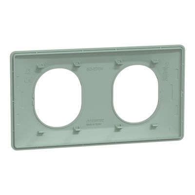 Plaque de finition 2 postes horizontal sauge - Ovalis SCHNEIDER ELECTRIC