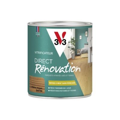 Vitrificateur Direct Rénovation chêne moyen satin 750 ml - V33