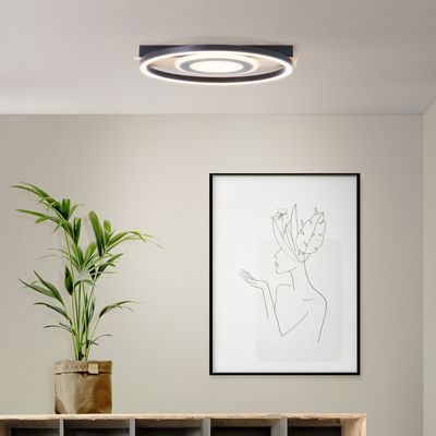 Plafonnier LED intégrée Maureen rond en bois &#8960;39cm 2900 lumens BRELIGHT