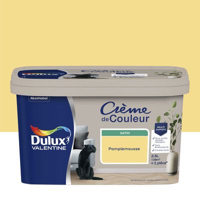 Peinture Crème de Couleur Pamplemousse satin 2,5 l - DULUX VALENTINE