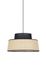 Suspension coton noir et raphia naturel E27 100W Ø38 cm MALLORCA - COREP