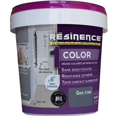 Résine colorée de rénovation gris étain 250 ml - RESINENCE