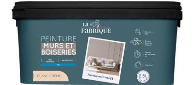 Peinture mur et boiserie Blanc Crème mat 2,5 l - LA FABRIQUE