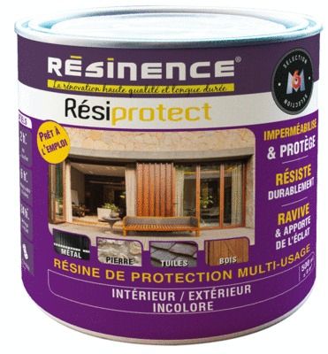 Résine de protection transparente Résiprotect multisupports intérieur/extérieur 500 ml RESINENCE