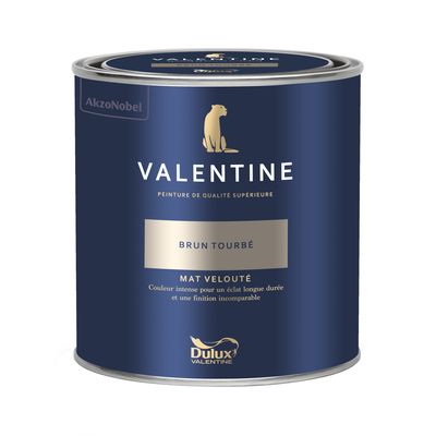 Peinture Valentine Mat Velouté Brun Tourbé 0,5L - DULUX VALENTINE