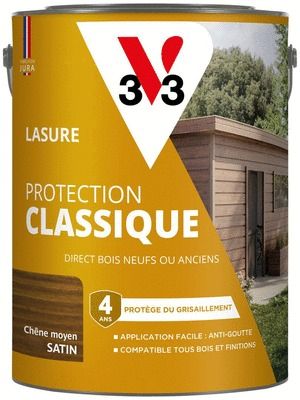 Lasure Protection Classique 4 ans chêne moyen 5 L V33