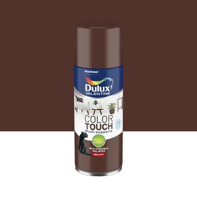 Aérosol de peinture Color Touch brun châtaigne RAL 8016 brillant 400 ml - DULUX VALENTINE