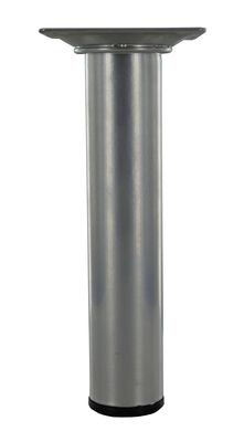 Pied de meuble rond gris aluminium diamètre 30 x 150 mm