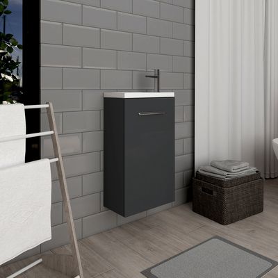 Meuble lave-mains gris H 70 cm Lena