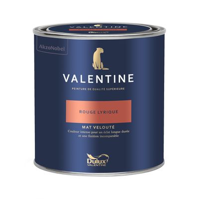 Peinture Valentine Mat Velouté Rouge Lyrique 0,5L - DULUX VALENTINE