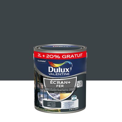 Peinture Ecran+ Fer  Brillant Gris Anthracite 2 L+20% - DULUX VALENTINE