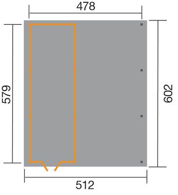 Carport -  607 - 512 x 602 cm - remise intégrée 9,80 m² Livraison gratuite domicile WEKA