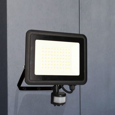 Projecteur LED extérieur détecteur de mouvements 50W blanc neutre IP44 5000 lumens noir - KREON ARLUX