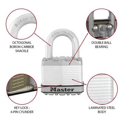 Cadenas à clé largeur 52 mm haute sécurité Excell® MASTER LOCK