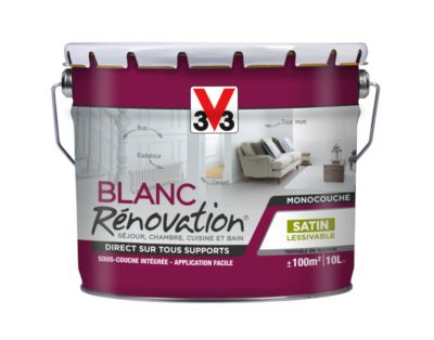 Peinture de rénovation multi-supports 2 en 1 blanc satin 10 l - V33