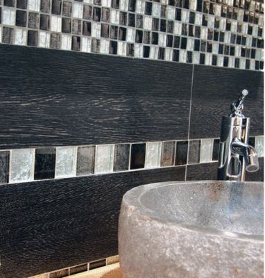 Mosaique 30x30 verre gl noir