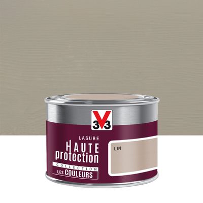 Lasure bois Haute Protection intérieure extérieure couleur lin 125 ml V33