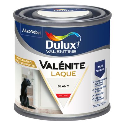 Laque Acrylique Blanc BRILLANT 125 ml VALENITE - DULUX VALENTINE