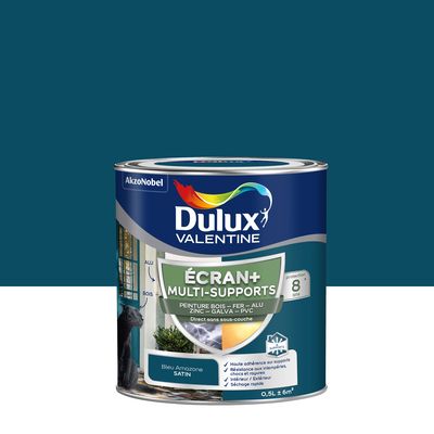 Peinture Ecran+ Multi-supports Dulux Valentine Satin Bleu Amazone 0,5 L