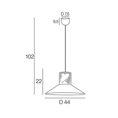 Suspension noir et naturel E27 100W Ø44 cm PENNSY - COREP