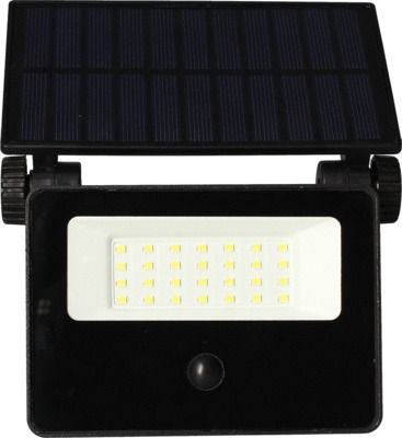 Projecteur LED solaire détecteur de mouvements 15W blanc neutre IP44 1500 lumens noir - Circus ARLUX