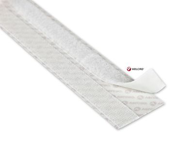 Fixation adhésive standard blanche VELCRO largeur 20 mm longueur 1 m VELCRO