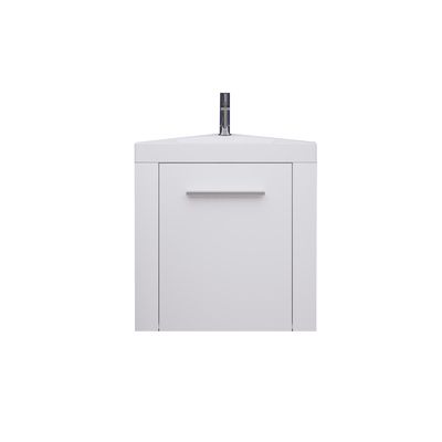 Meuble lave-mains d'angle blanc