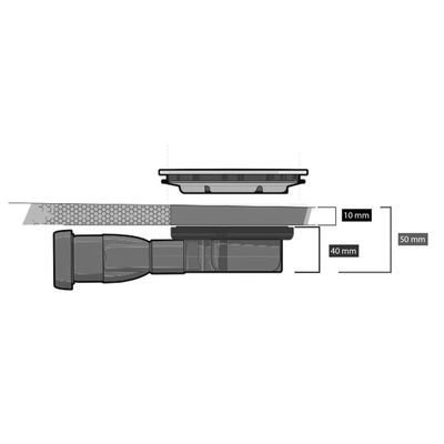 Bonde à maçonner pour douche à l'italienne avec siphon extra-plat diamètre 40 mm WIRQUIN