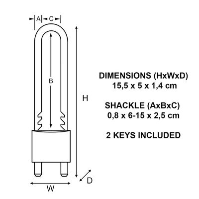 Cadenas à clés largeur 50 mm en laiton avec anse réglable MASTER LOCK