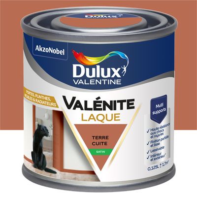 Peinture Boiseries Laque Acrylique Valénite Terre Cuite Satin 125 ML - DULUX VALENTINE