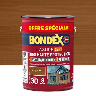 Lasure très haute protection 8 ans chêne moyen format spécial 6 l BONDEX