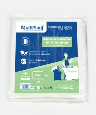 Bâche de protection biosourcée fine 4 m x 3 m - MULTIPLAST