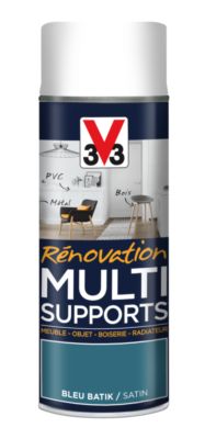 Aérosol de rénovation multisupports finition satinée bleu batik 400 ml V33