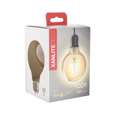 Ampoule LED GLOBE E27 ambrée 1521 lumens Blanc chaud XANLITE