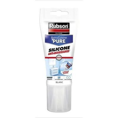 Mastic Silicone bain et cuisine Pure anti-moisissures blanc tube 150 ml RUBSON