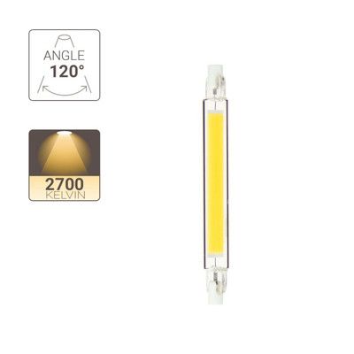 Ampoule LED crayon R7S 118mm 8W = 870lumens blanc chaud - XANLITE