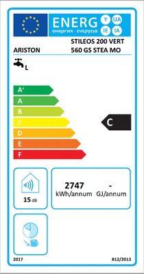 Chauffe-eau électrique vertical 200 L stéatite avec groupe de sécurité Stileos ARISTON